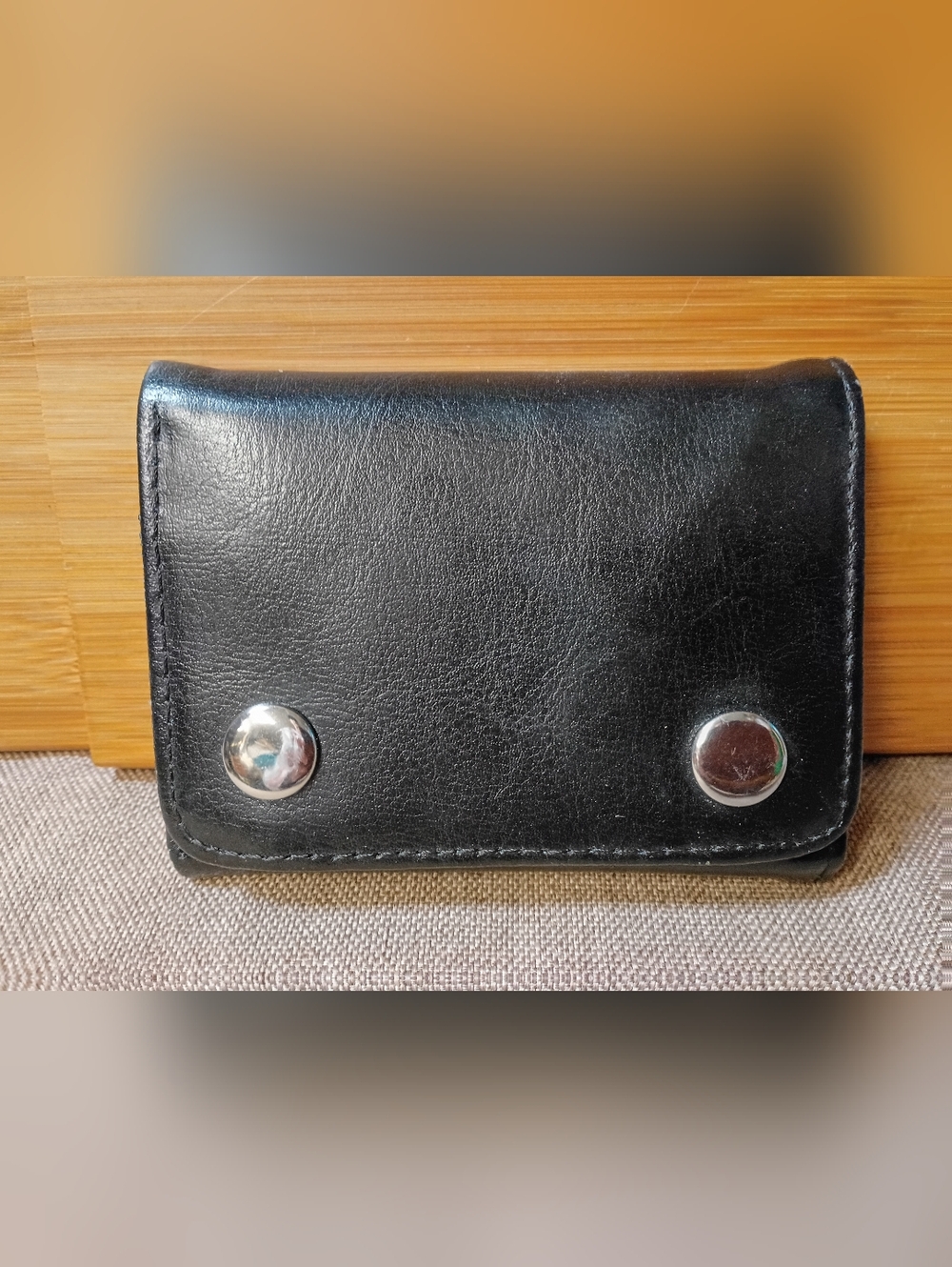 Genuine Leather Tri Fold Men's Biker  Wallet Like-new Very Good Condition